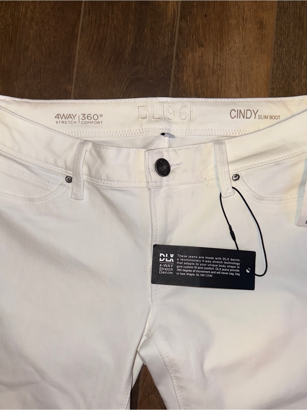 DL1961 White 4-Way Stretch Denim Jeans with Branded Tag